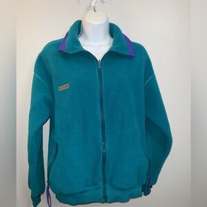 Preloved Vintage Columbia Turquoise Fleece Jacket Sz L